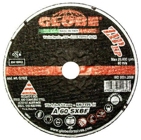 Globe Superzip Thin Inox A 60 SX 75 x 1.3 x 9.5