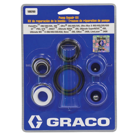 Graco pump repair kit packaging on a white background