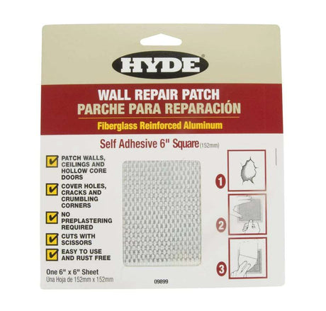 Hyde Wall Repair Patch - Fibreglass Reinforced Aluminium - 3 Sizes