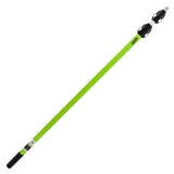 A green Haydn fibreglass extension pole with black ends and a threaded aluminum head.