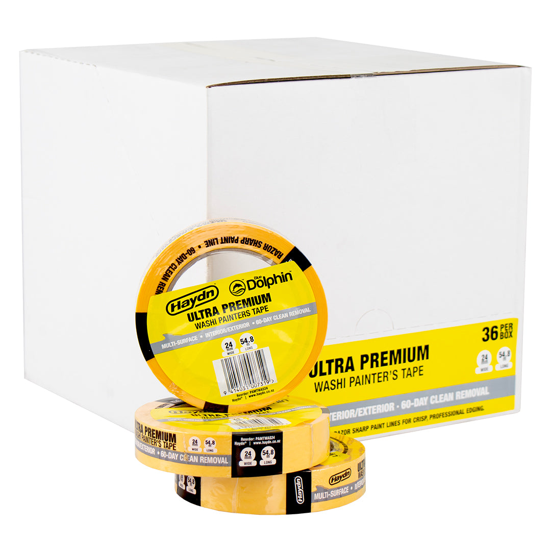 Box of 24mm Blue Dolphin Interior Washi Tape - 36 Rolls