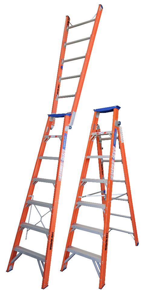 Heavy Duty Pro Series Dual Purpose Fibreglass Ladder - 180kg Load Rating