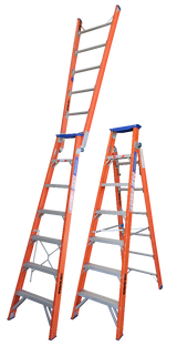 Heavy Duty Pro Series Dual Purpose Fibreglass Ladder - 180kg Load Rating