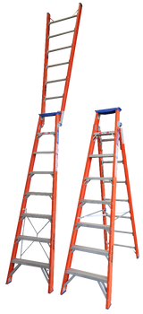 Heavy Duty Pro Series Dual Purpose Fibreglass Ladder - 180kg Load Rating