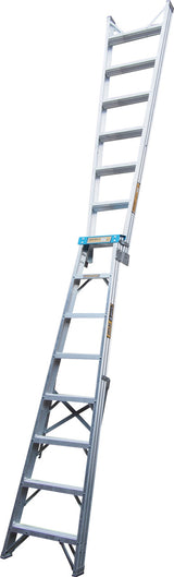 King Aluminium 2.4M (8ft) Aluminium Step Extention Ladder 160kg Industrial  Load Rating OPEN