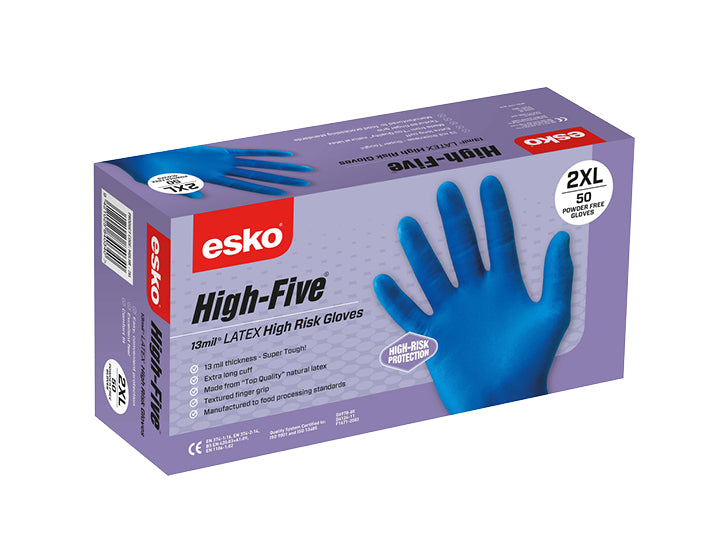 Disposable High-Risk Extended Cuff Latex Gloves 50pk