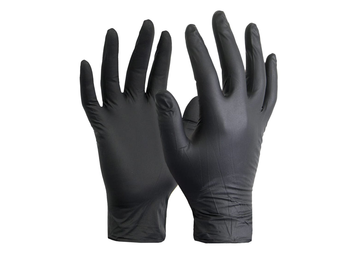Black Nitrile Heavy Duty Powder Free Disposable Gloves 100 Per Box