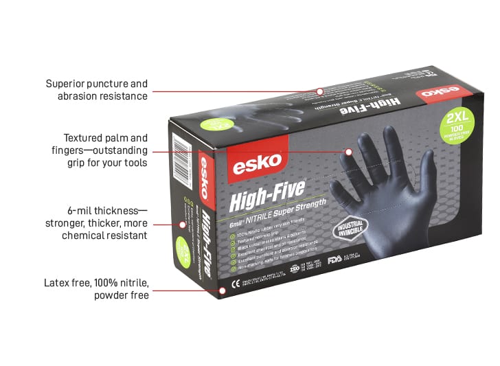 Black Nitrile Heavy Duty Powder Free Disposable Gloves 100 Per Box
