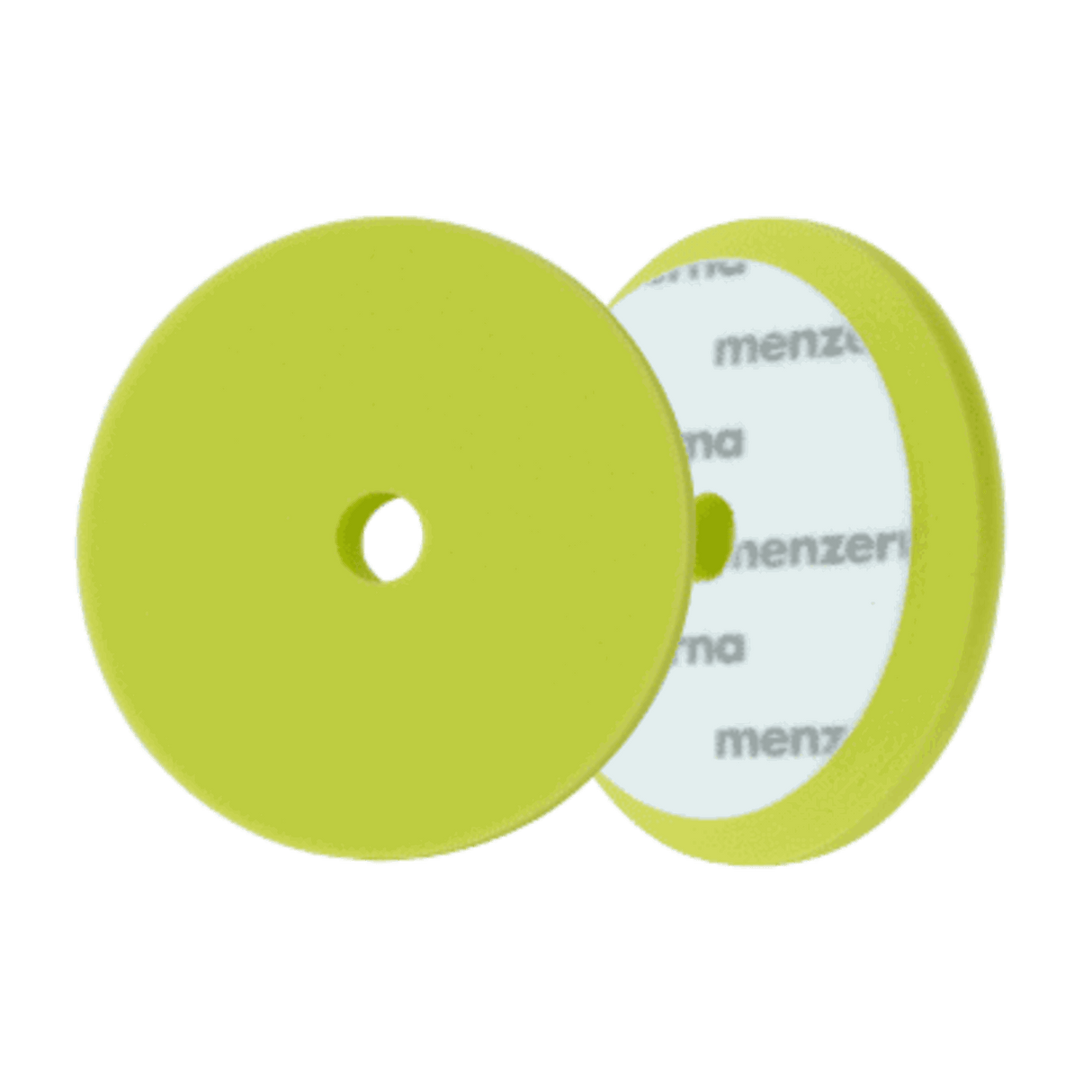 Yellow polishing pad with Menzerna branding