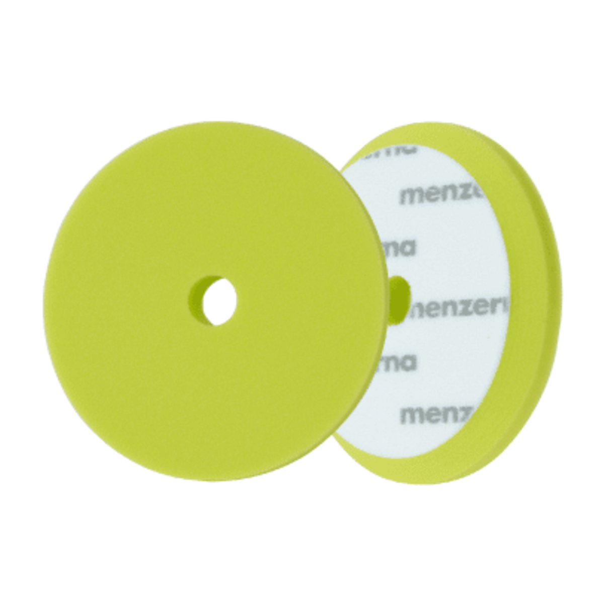 Yellow polishing pad with Menzerna branding