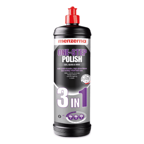 Menzerna One-Step Polish 3-in-1 car polish bottle on a white background
