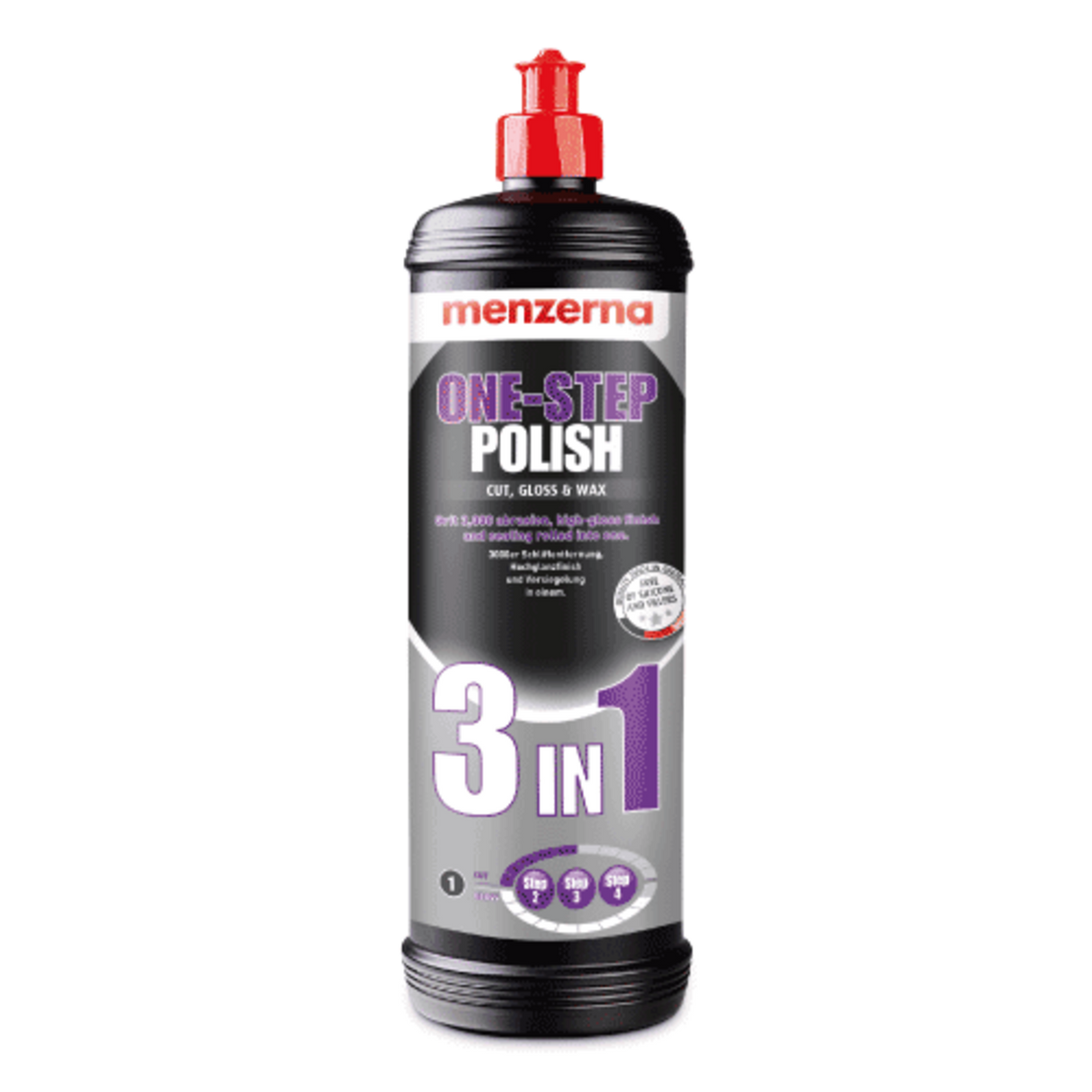 Menzerna One-Step Polish 3-in-1 car polish bottle on a white background