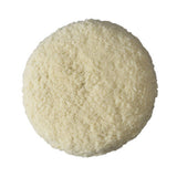 Round, light-colored lambswool polishing disc 