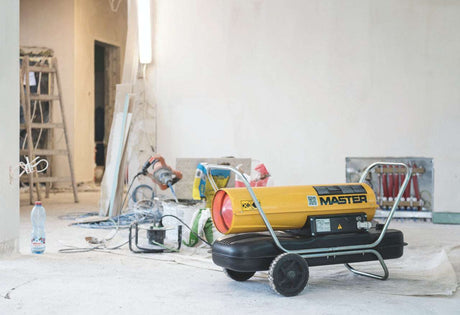 Master Climate Solutions Diesel Fired B150CED Heater in use during renovations.