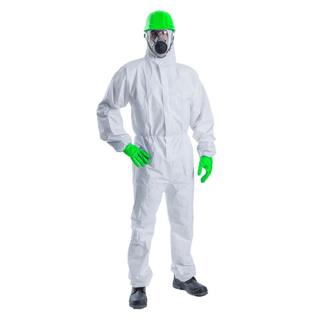 Microporous Class disposable Overalls - additional safety gear not included.