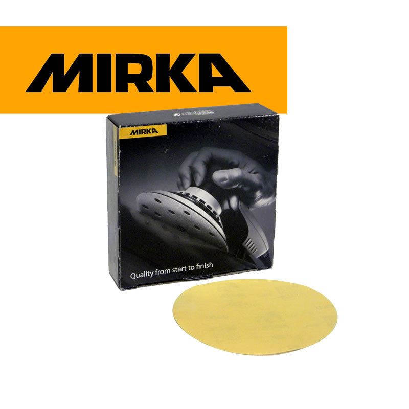 150mm Mirka Gold PSA Carelit Discs (Adhesive Backed, SOD)