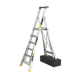 Adjustable Height Trade Series Telescopic Platform Ladders, 5 - 9 Step