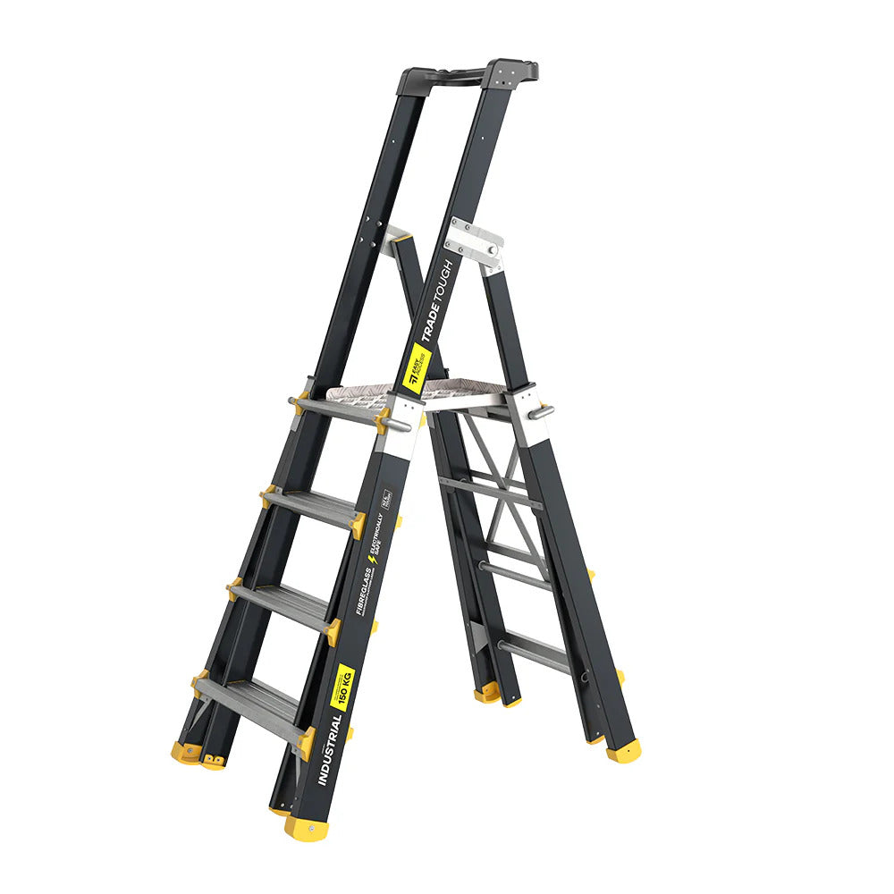 AdjustaStep Fibreglass Height Adjustable Platform Ladder 4-7 step