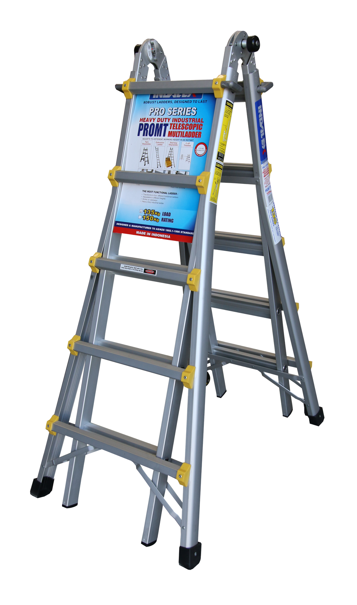 Pro Series Aluminium Industrial Telescopic Ladder - 4 Ladders In 1