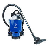 Blue backpack vacuum cleaner on a white background