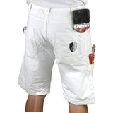 Heavy Duty White Painters Shorts, Back View
