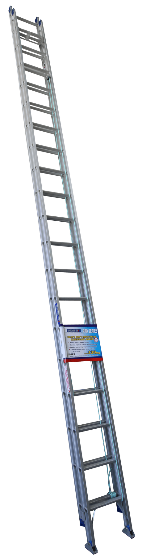 Pro-Series Industrial Rated Extension Aluminium Ladder With Swivel Feet