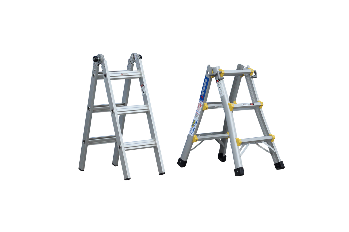 Pro Series Aluminium Industrial Telescopic Ladder - 4 Ladders In 1