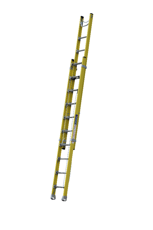Pro Series Heavy Duty Industrial Fibreglass Linesman / Extension Ladder - Rated 150kg