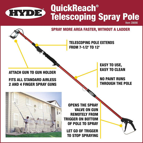 Hyde QuickReach® Telescoping Spray Pole, Side View