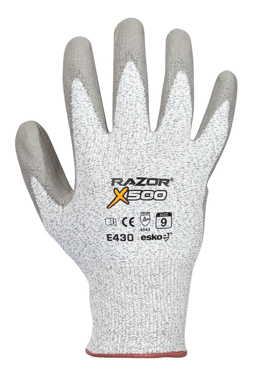 RAZOR X500 Glove, HPPE Cut Resistance Level 5, Fibre PU coating
