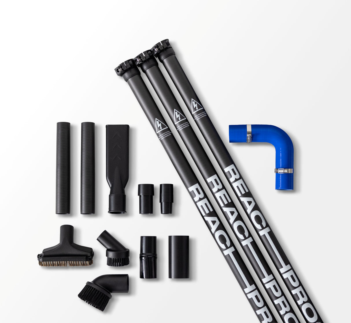 Set of vacuum cleaner attachments with 'REACH' 