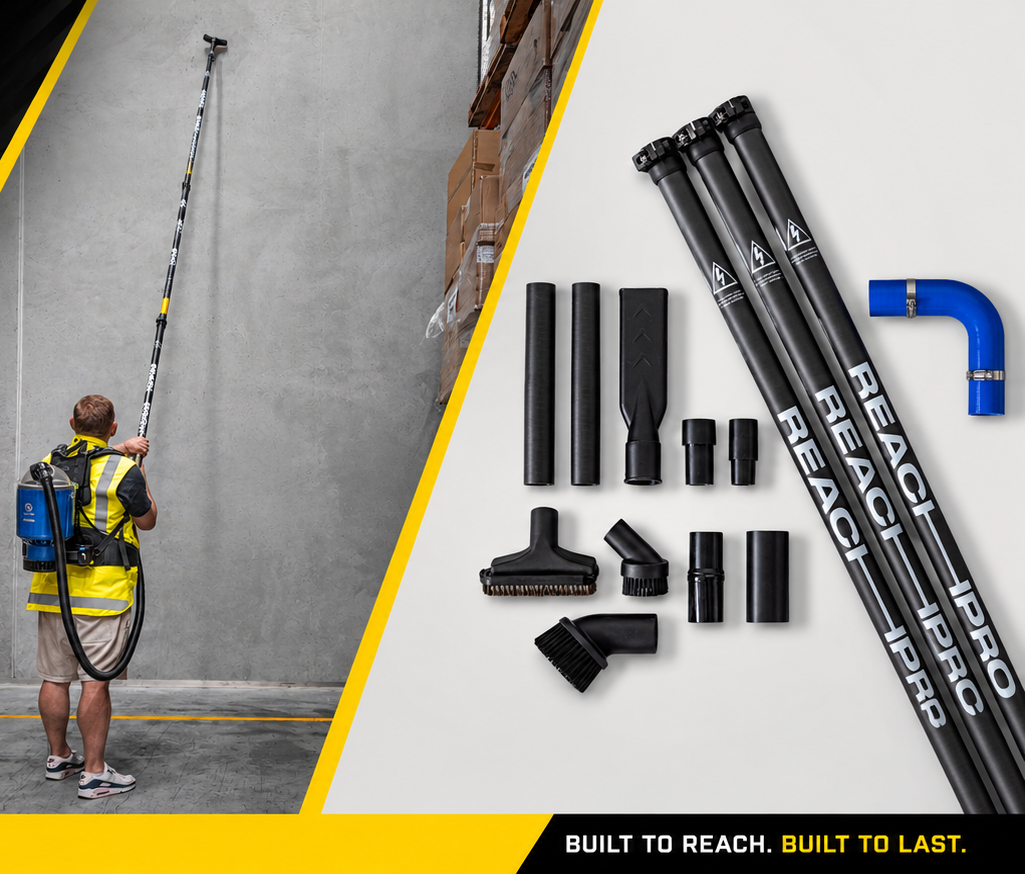 Reach Pro Carbon cleaning equipment with text highlighting features and benefits.
