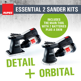 Rupes 18V Random Orbital 125mm & Detail Sander Kit - Premium Cordless Twin Pack