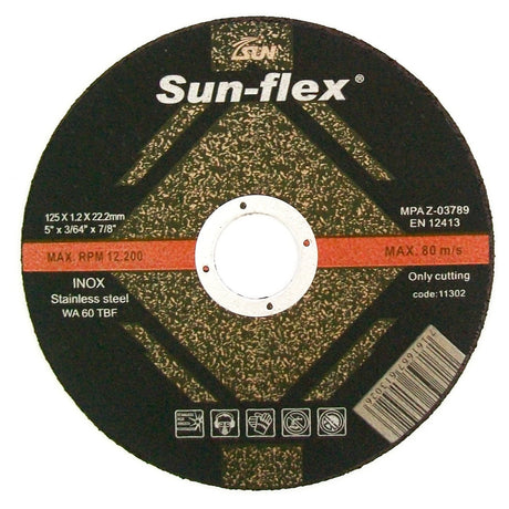 Sun-Flex Reinforced Cutting THIN INOX Wheels