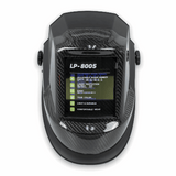Black welding helmet with digital display 
