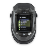 Black welding helmet with digital display 