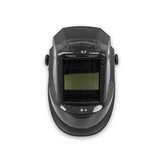 Black welding helmet with a clear visor 