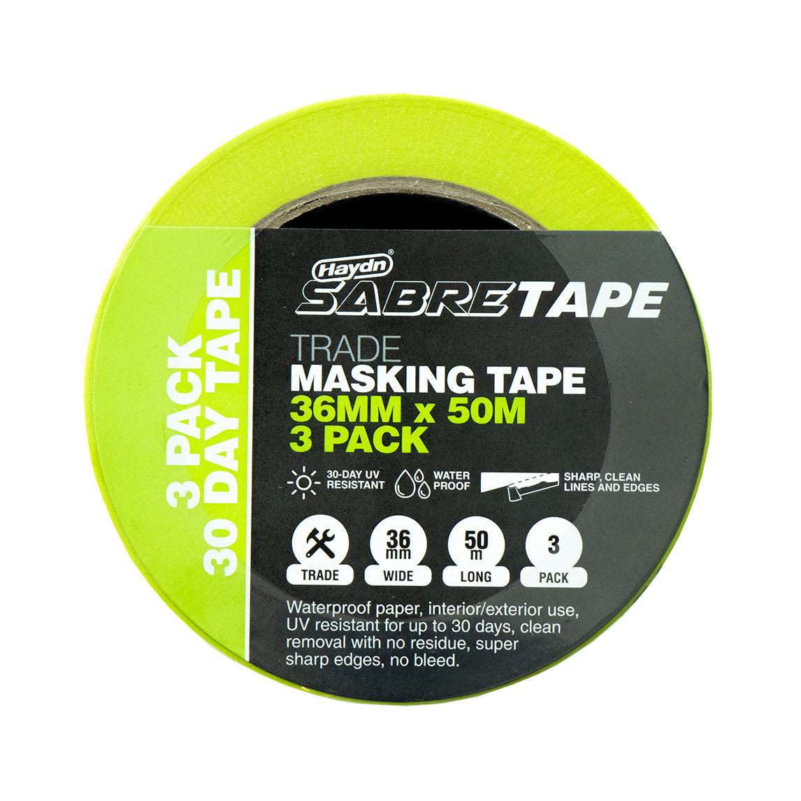 Sabre Trade Masking Tape 36mm x 50m - 3 Pack