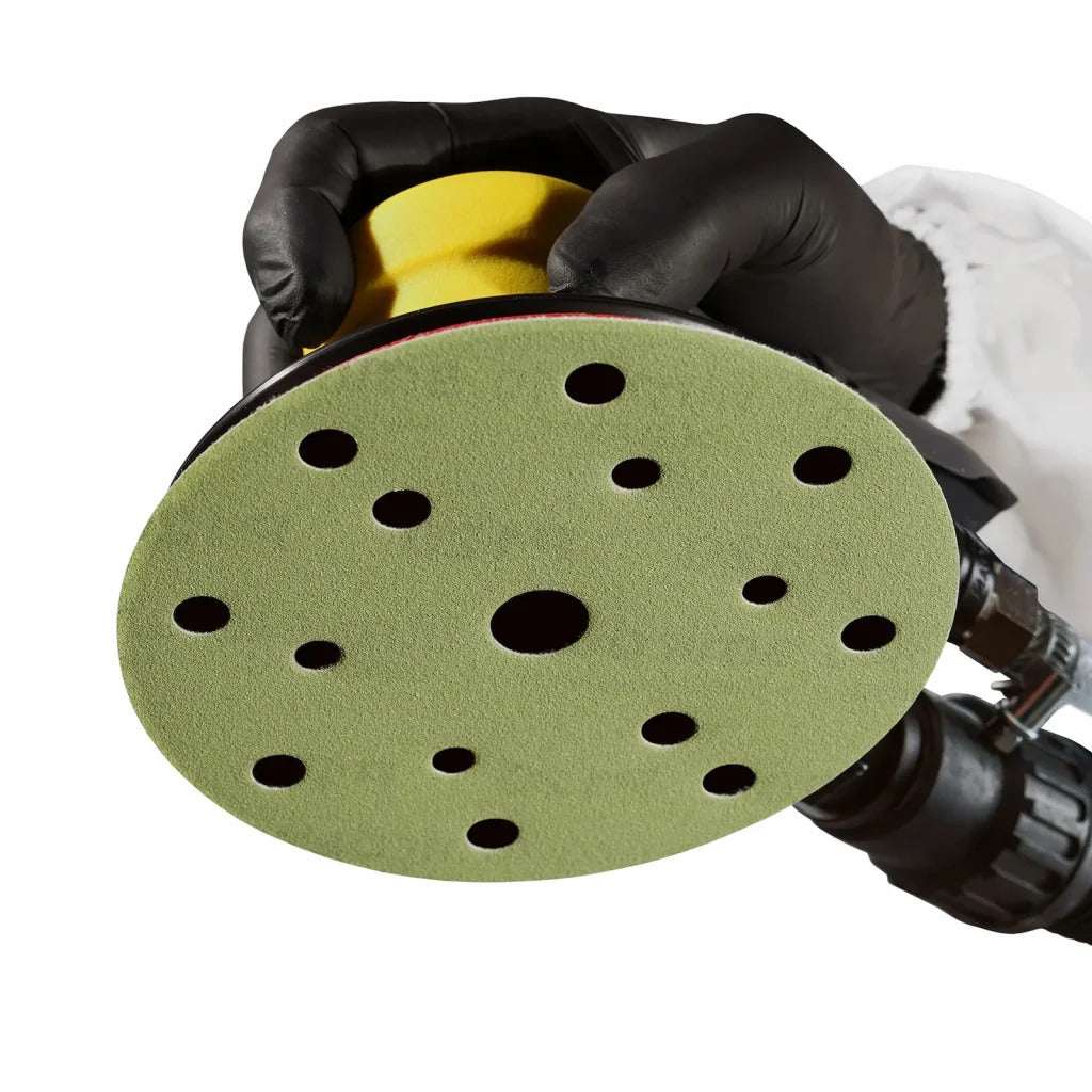 Smirdex Film Backed 150mm Ceramic Grain 15 Hole Velcro Abrasive Discs - 100 Pack