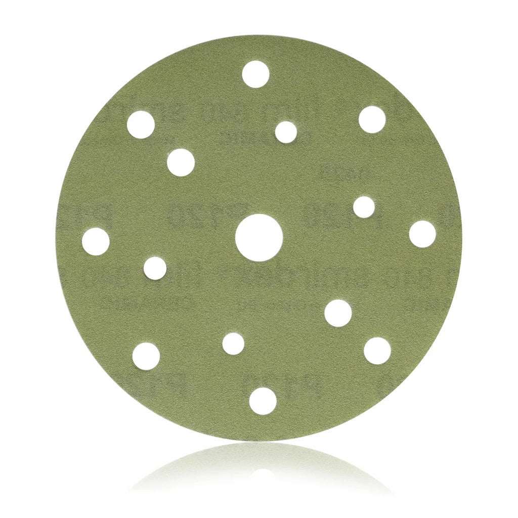 Smirdex Film Backed 150mm Ceramic Grain 15 Hole Velcro Abrasive Discs - 100 Pack