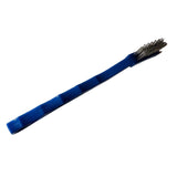 A blue plastic handle with SS metal wire bristles