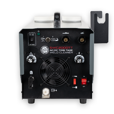 Black weld cleaner machine on a white background