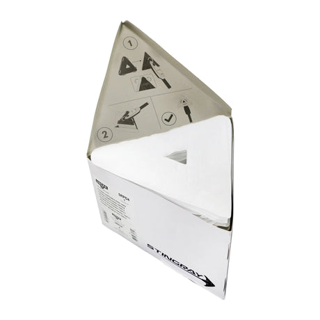 Stingray product packaging with instructions on a white background