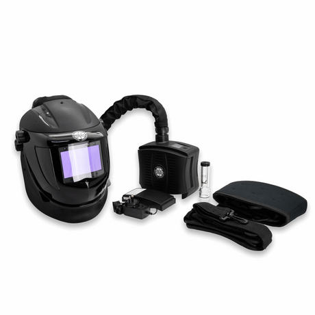 Battery Powered 4 Sensor Auto Darkening Welding Helmet With Respirator For Clean Air - SAVE OVER $100