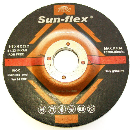 Sun-Flex Reinforced Depressed Centre INOX Grinding Wheels