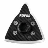 Triangular sanding block with carbon fiber pattern and RUPES branding on a white background