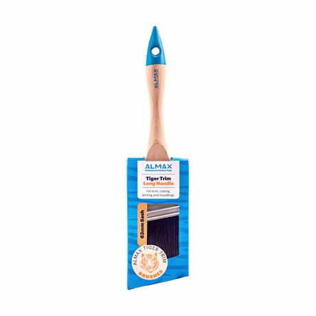 Long Handle Almax Tiger Trim Angle Sash Paint Brushes - 2 Sizes Available