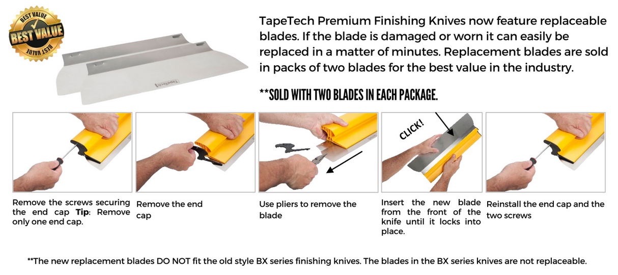 TapeTech Premium Finishing Knife how to replace the blades