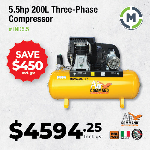 Air Command 5.5HP Industrial Three Phase Compressor IND5.5
