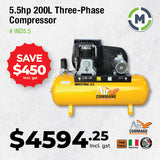 Air Command 5.5HP Industrial Three Phase Compressor IND5.5